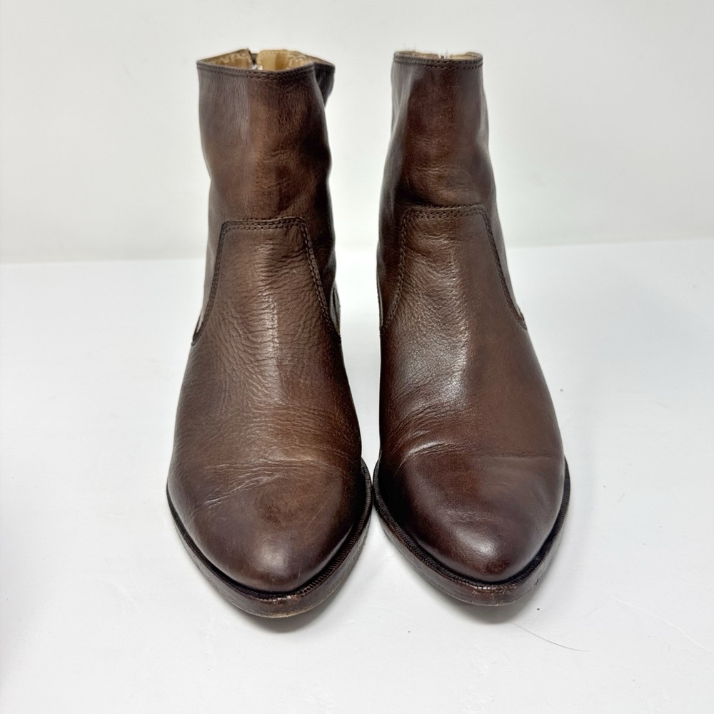 Vintage Frye Leather Pointed Toe Western Ankle Boots Brown size 6.5 - Picture 4 of 13